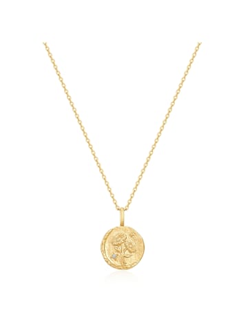 Glanzstücke München Kette Geburtsblume April Gänseblümchen aus Sterling Silber mit Zirkonia in gelbgold