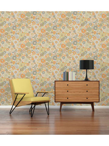 A.S. Création Tapete Flower Power in Orange-Grün 
