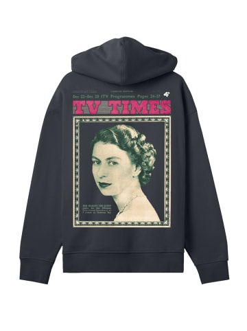 F4NT4STIC Hoodie TV Times Queen Elizabeth II 1957 Cover in off black