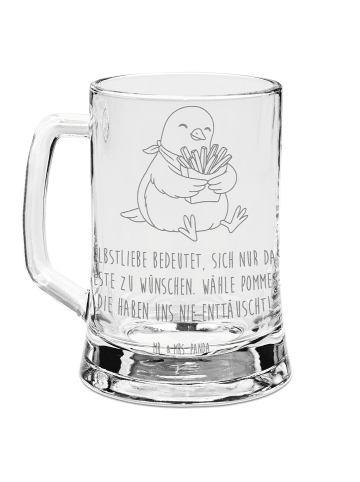 Mr. & Mrs. Panda Krug Taube Winter Pommes mit Spruch in Transparent