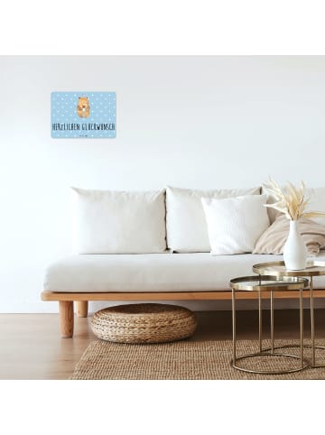 Mr. & Mrs. Panda tafel Bär Baby mit Spruch in Blau Pastell