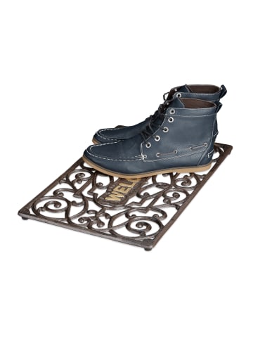 relaxdays 2 x Fußabtreter "Welcome" in Bronze - (B)52 x (T)32,5 cm