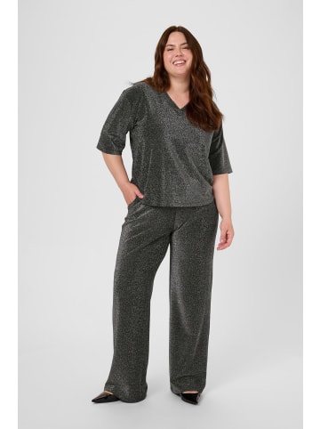 KAFFE curve Casual Hose KCriana Loose fit in Silver Metallic Glitter