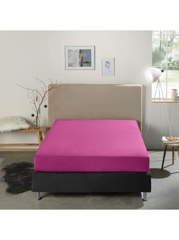 REDBEST Single-Jersey Boxspring-Spannbettlaken Denver in fuchsia