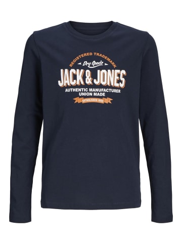 JACK & JONES Junior Langarmshirt JJELOGO TEE LS O-NECK JNR in navy blazer