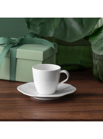 Villeroy & Boch 6er Set Espressotassen mit Untertassen Pura 50 ml in weiß