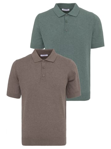 Felix Hardy Polo Shirt Kurzarm in Braun-Grün