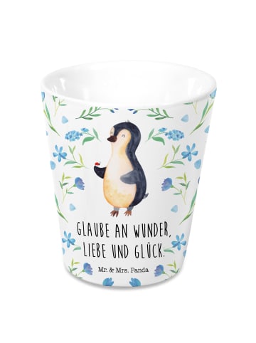 Mr. & Mrs. Panda Pflanzschale Pinguin Marienkäfer mit Spruch in Weiß