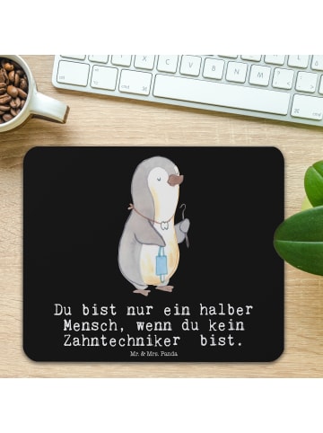 Mr. & Mrs. Panda Mousepad Zahntechniker Herz mit Spruch in Schwarz