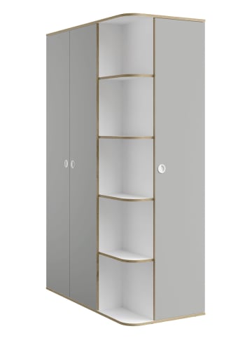 Feldmann-Wohnen Kleiderschrank Pinio weiß, lichtgrau 120 / 60 / 196,5cm