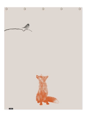 Juniqe Duschvorhang "Bird And Fox" in Braun & Orange
