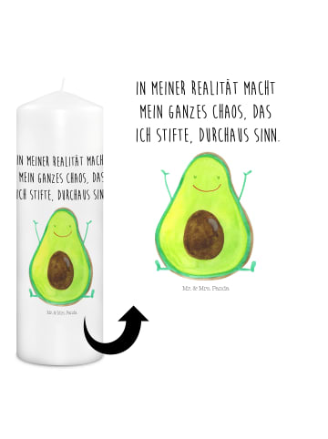 Mr. & Mrs. Panda Kerze Avocado Glücklich mit Spruch in Weiß