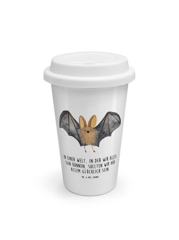 Mr. & Mrs. Panda Kaffeebecher To Go Fledermaus Flügel mit Spruch in Weiß