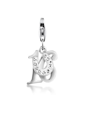 Nenalina Charm 925 Sterling Silber Hufeisen, Zahlen in Silber