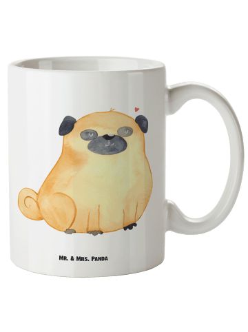 Mr. & Mrs. Panda Keramiktasse Mops ohne Spruch in Weiß