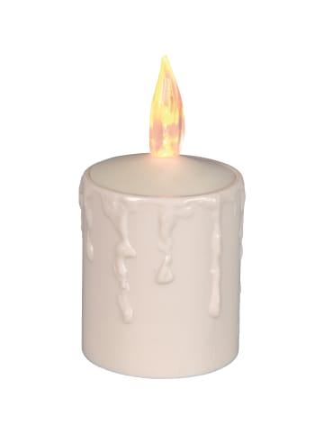 STAR Trading LED Kerze Paula, weiß, 6x11,5cm in Braun