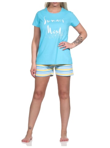 NORMANN Shorty kurzarm Pyjama und - 73807 in hellblau