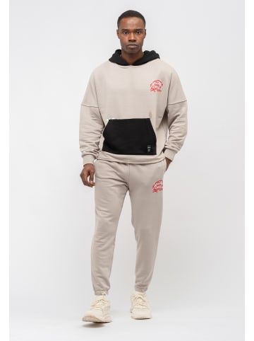 Tom Barron Trainingsanzug Tom Barron Mens Oversize Print Design Sweatshirt And Pant Sets in STONE
