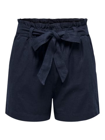 JACQUELINE de YONG Kurze Stoff Shorts Paperback Hose aus Leinen JDYSAY in Navy