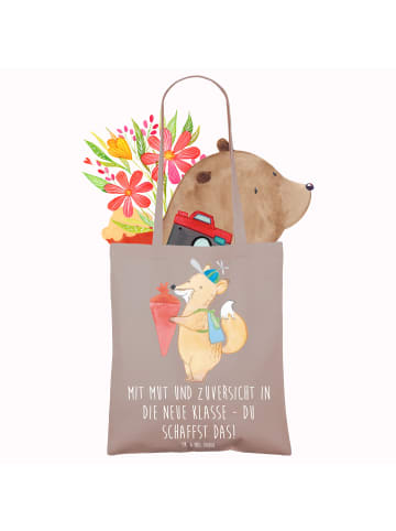 Mr. & Mrs. Panda Tote Bag Erster Schultag Mut und Zuversicht mit... in Braun Pastell