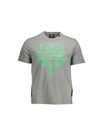 Plein Sport Grau Baumwolle Herren T-Shirt mit Kontrastierend Details