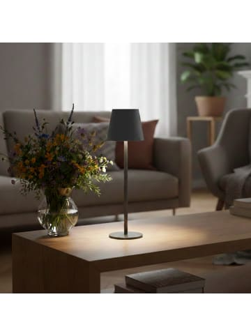 Coen Bakker LED Tischlampe dimmbar Innen & Außen 36,5x11cm Glatt in Anthrazit