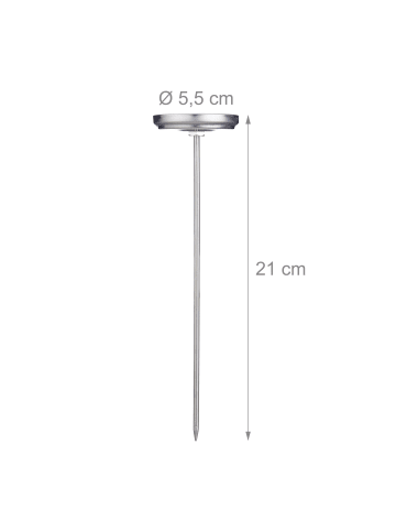 relaxdays Analoges Einstichthermometer in Silber