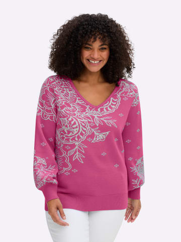 sheego by Joe Browns Pullover in pink-fuchsia-gemustert