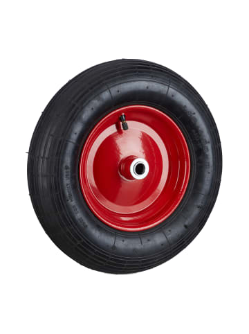 relaxdays 4x Schubkarrenrad in Schwarz/ Rot - 4.80 4.00-8