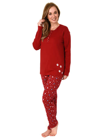 NORMANN Pyjama langarm Schlafanzug Kuschel interlock Tier - 69525 in rot