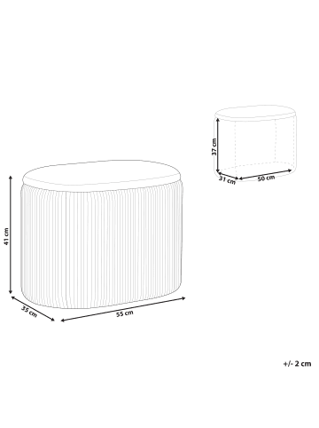 Beliani Pouf RICHLAND in Beige - (W) 55 x (H) 41 x (L) 35 cm