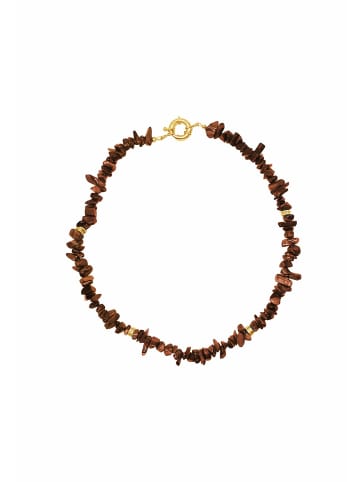Gemshine Kette mit Anhänger CHIP Achat Edelsteine in gold coloured