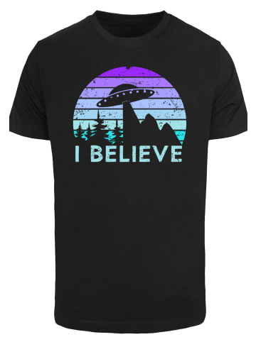F4NT4STIC T-Shirt I BELIEVE UFO Alien Raumschiff Retro in schwarz