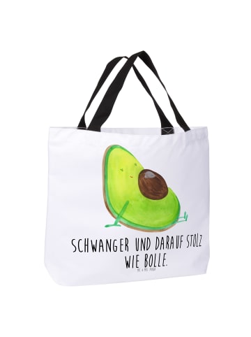 Mr. & Mrs. Panda Strandtasche Avocado Schwangerschaft mit Spruch in Weiß