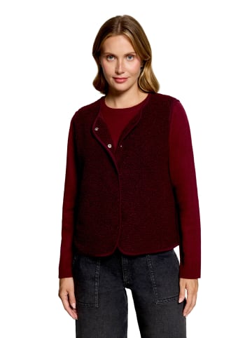 BETTY & CO Plüschweste mit Knöpfen in Fall Burgundy