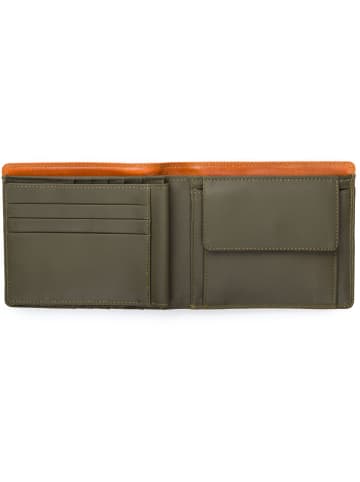MYWALIT Geldbörse RFID Schutz Leder 12 cm tan/olive