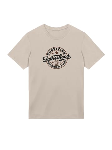 F4NT4STIC T-Shirt Vatertag Surviving Fatherhood Bestickt in sand