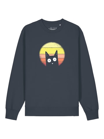 wat? Apparel Sweatshirt Sunset Cat in India Ink Grey