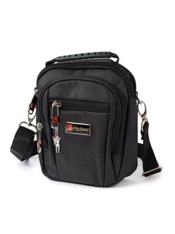 Bag Street Umhängetasche, Gürteltasche Polyester schwarz ca. 13cm
