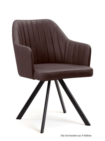 58 aufm Kessel ARMLEHNSTUHL (8er-Set) Delia 58x81x60 Schwarz/Braun
