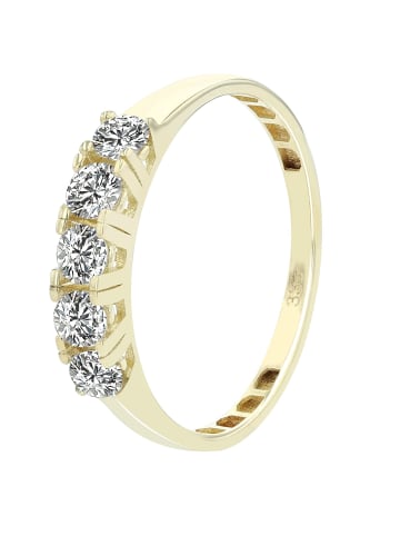 Adeliás Damen 333 Gelbgold Ring mit funkelnden Zirkonia Ringweite 62 in gold