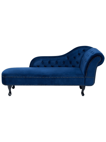 Beliani Chaiselongue NIMES in Blau/Braun - (W) 169 x (H) 79 x (L) 61 cm