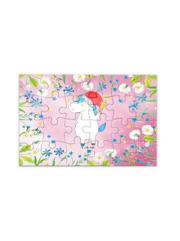 Mr. & Mrs. Panda Puzzle Einhorn Weihnachtsmann ohne Spruch in Rot Pastell