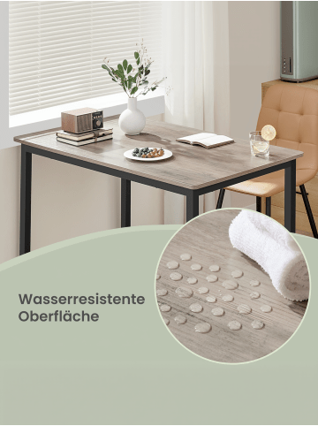 VASAGLE Esstisch Barnet in Greige-Schwarz - (B)110 x (H)77 x (T)70 cm