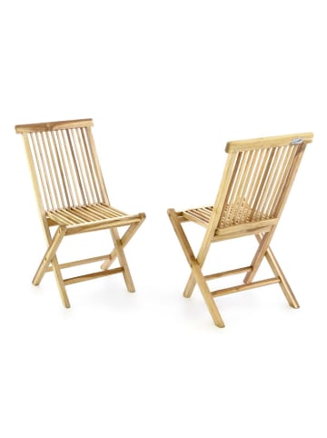 VCM  2er Gartenstuhl Hochlehner Klappstuhl Holz Teak in Braun