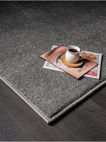 KADIMA DESIGN Läufer Uni weich wohnlich Wohnzimmer Schlafzimmer gemütlich in Anthrazit