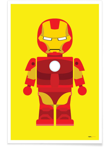 Juniqe Poster "Iron Man Toy" in Gelb & Rot