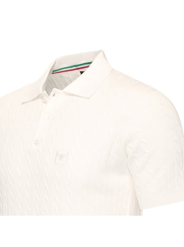Cappuccino Italia Polo SS Caorle Cable Knit in Weiss