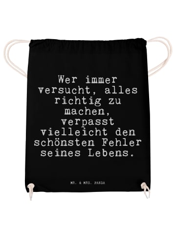Mr. & Mrs. Panda Beutel Wer immer versucht, alles... mit Spruch in Schwarz