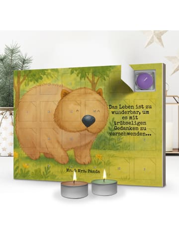 Mr. & Mrs. Panda adventskalender kerzen Wombat Design mit Spruch in Weiß